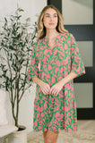 Lizzy Sunday Dress in Emerald Abstract Floral- 7/20/2026
