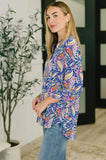Lizzy Top in Royal Blue Paisley