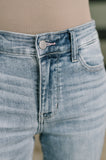 Mckaylee Mid Rise Kick Flare Jeans with Frayed Hem