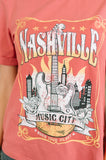 Nashville Music City Casual Graphic Tee