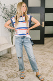 National Beauty Sleeveless Striped Top