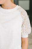 Never Too Lace Raglan Crochet Sleeve Top