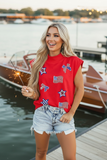 Patriotic Sequin Graphic Top