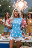 Stars & Stripes Ruffle Sleeve Top