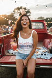 Red, White & Brunette Tank