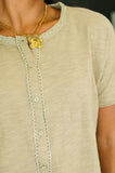 Pushing Through Button Down Top