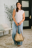 Quite Intimately Striped Muscle Tee in Brown