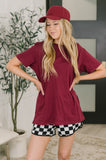 Rest Assured Basic Relaxed Tee in Cabernet