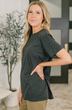 Rest Assured Basic Relaxed Tee in Charcoal