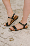 Riddle Ankle Strap Sandal in Black