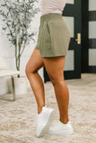 Rile Me Up High Waisted Shorts in Dusty Olive