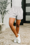 Rile Me Up High Waisted Shorts in Light Grey