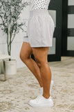 Rile Me Up High Waisted Shorts in Light Grey