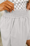 Rile Me Up High Waisted Shorts in Light Grey