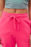Run, Don't Walk Cargo Sweatpants in Flamingo Pink