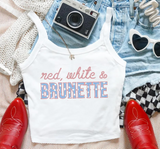 Red, White & Brunette Tank