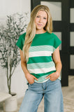 See Me in Action Crew Neck Cap Sleeve Top
