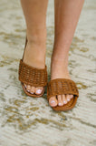Stair Cognac Woven Slip On Sandal