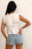 Sunday In Bloom Ruffle Vest Top