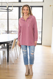 Sweet Crush Collar Pullover in Mauve