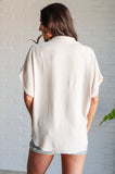 Sweet Simplicity Button Down Blouse in Oatmeal