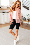 Sweeter Than Nectar Lace Button Down in Rose