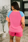 Textured Tones Color Block Top