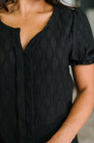 To Call My Own Textured Blouse in Black