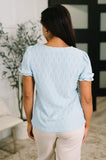 To Call My Own Textured Blouse in Powder Blue
