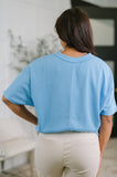 Together We're Unlimited Basic V-Neck Tee in Ocean Blue
