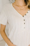 We Should Be Together V-Neck Textured Top