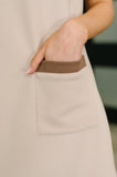 Your Place Or Mine Contrast Detail Midi Dress