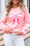 Bow Round Neck Long Sleeve Sweater