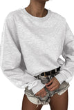 Light Grey Lace Patchwork Raglan Sleeve Crew Neck Sweatshirt