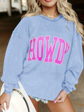 Full Size HOWDY Graphic Round Neck Sweatshirt