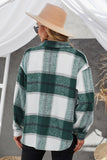 Plaid Button Up Dropped Shoulder Jacket