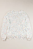 Confetti Round Neck Dropped Shoulder Sweater