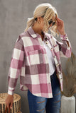 Plaid Button Up Dropped Shoulder Jacket