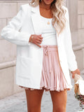 Buttoned Lapel Collar Long Sleeve Blazer