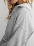 Exposed Seam Long Sleeve Hoodie