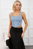That's Just Karma Denim Corset Top