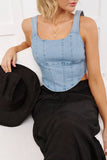 That's Just Karma Denim Corset Top