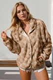 Double Take Checkered Long Sleeve Fuzzy Jacket