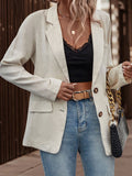 Lapel Collar Long Sleeve Blazer