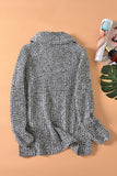 Decorative Button Mock Neck Sweater