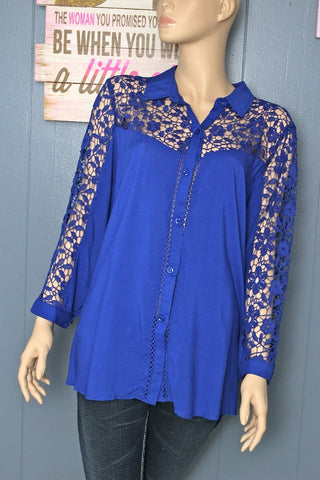 Lace Is Better Than This Royal Blue Top