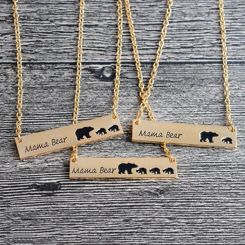 Mama Bear Gold Plated Necklace