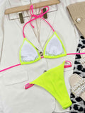 Ribbed Tie Back Bikini Set