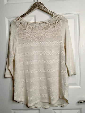 Daytime Impressions Lace Knit Sweater Top