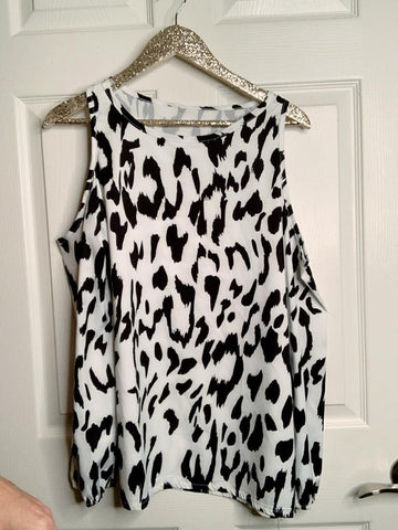 Why Not Animal Print Cold Shoulder Top
